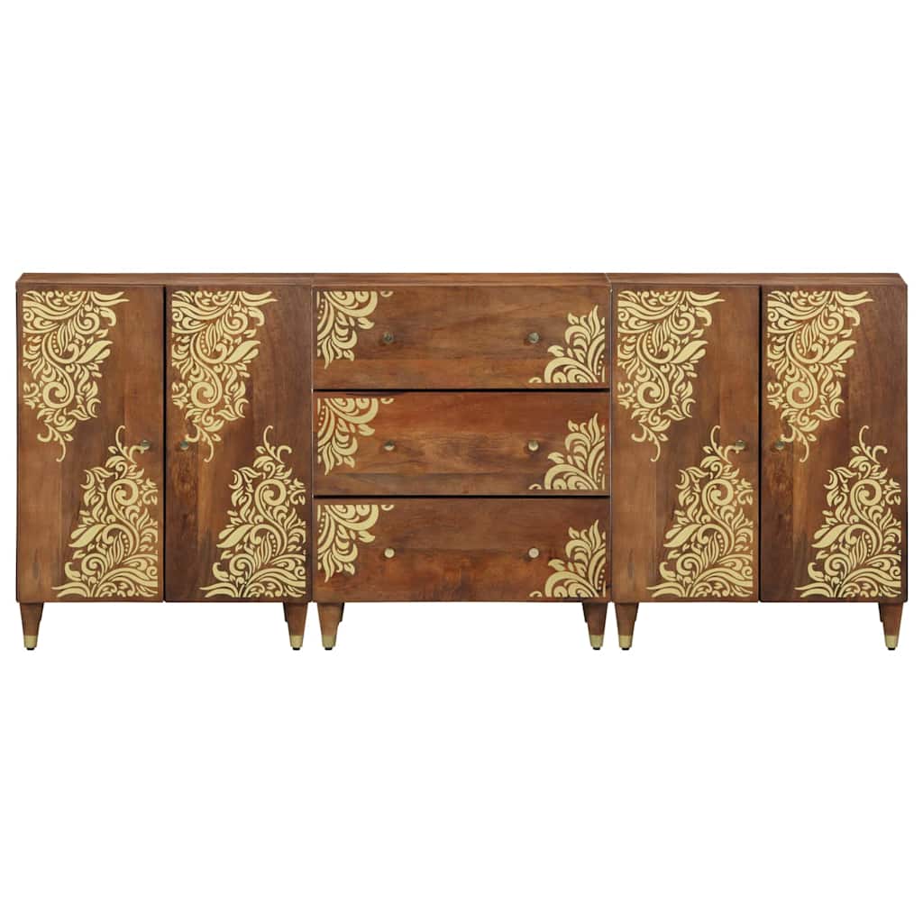 Badezimmermöbel Set 3 pcs Honigbraun und Gold 180 x 33 x 75 cm