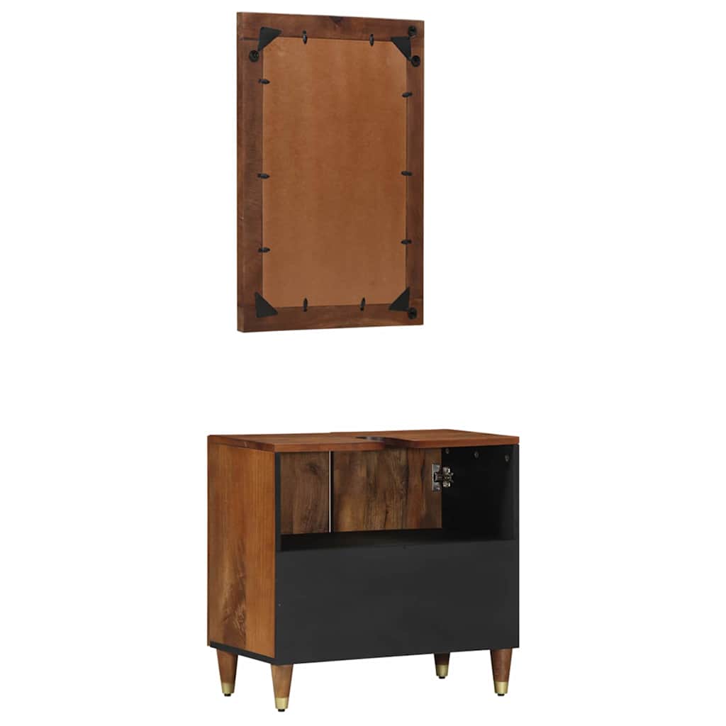 Badezimmermöbel Set Wandmontiert 2 pcs Braun 62 x 33 x 58 cm