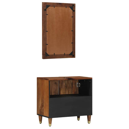 Badezimmermöbel Set Wandmontiert 2 pcs Braun 62 x 33 x 58 cm