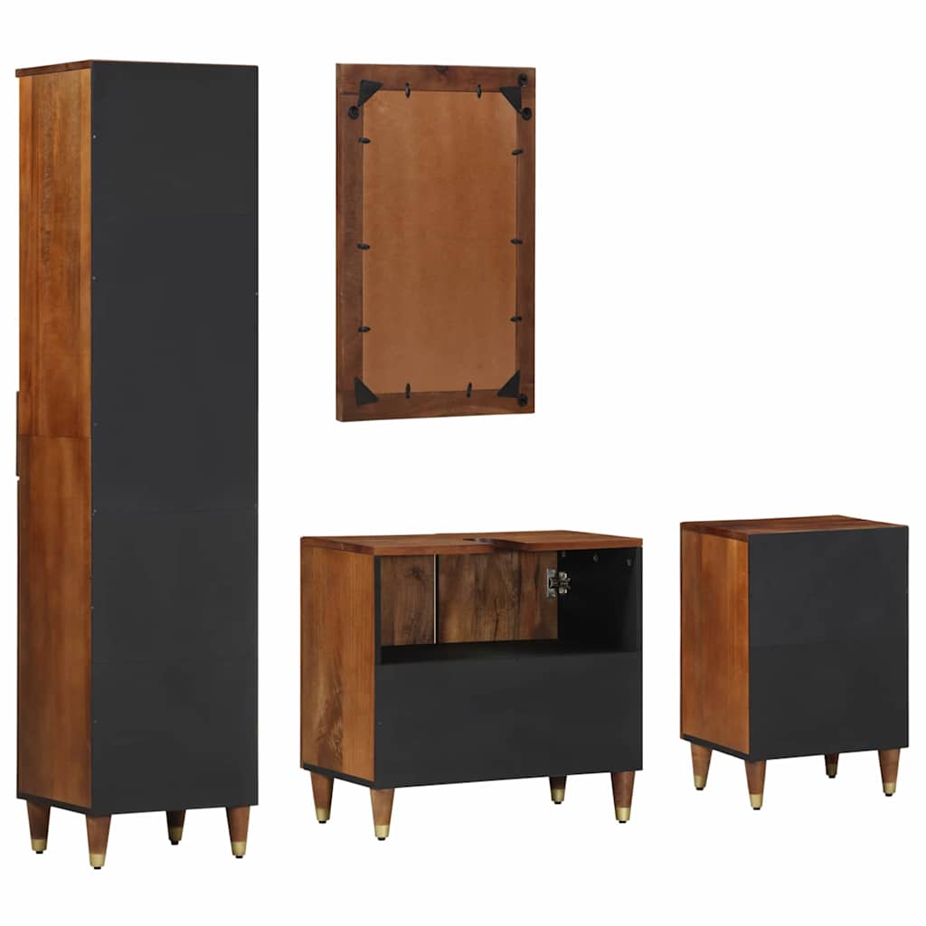 Badezimmermöbel-Set Wandmontiert 4 pcs Braun 62 x 33 x 58 cm