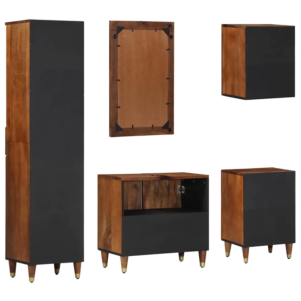 Badezimmermöbel Set mit Schubladen 5 pcs Braun 38 x 33 x 160 cm