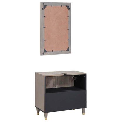 Badezimmermöbel Set Wandmontiert 2 pcs Grau 62 x 33 x 58 cm