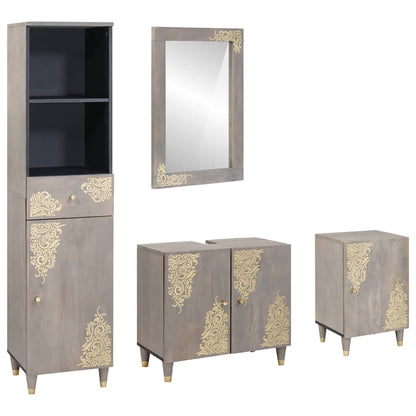 Badezimmermöbel Set mit Schubladen 4 pcs Grau 62 x 33 x 58 cm