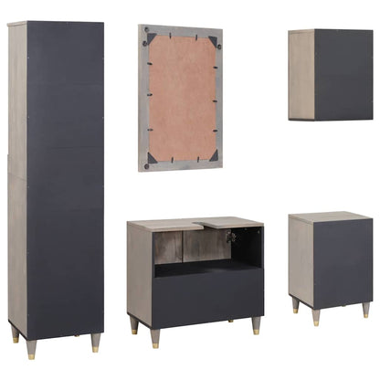 Badezimmermöbel Set mit Schubladen 5 pcs Grau 62 x 33 x 58 cm