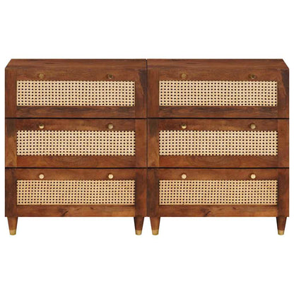 Sideboard Set 2 pcs Braun 60 x 33.5 x 75 cm Massivholz Mango