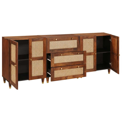 Sideboard Set 3 pcs Braun 180 x 33 x 75 cm Massivholz Mango