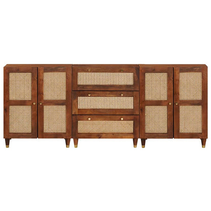 Sideboard Set 3 pcs Braun 180 x 33 x 75 cm Massivholz Mango