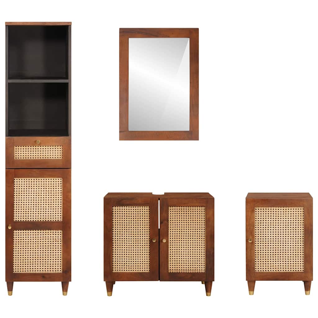 Badezimmermöbel mit Schubladen Wandmontiert 4 pcs 38 x 33 x 160 cm
