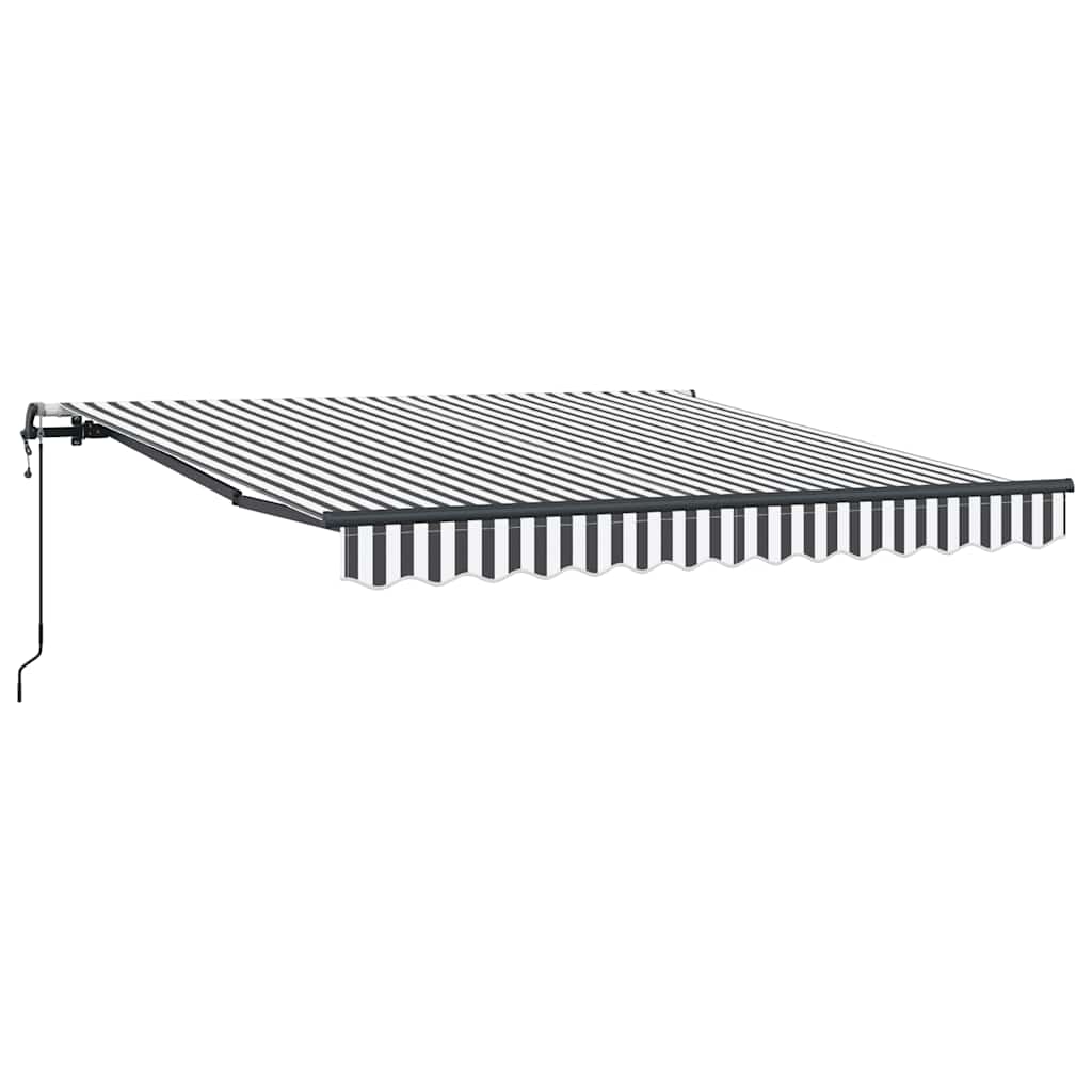 Markise Automatisch Anthrazit und Weiß 300x250 cm