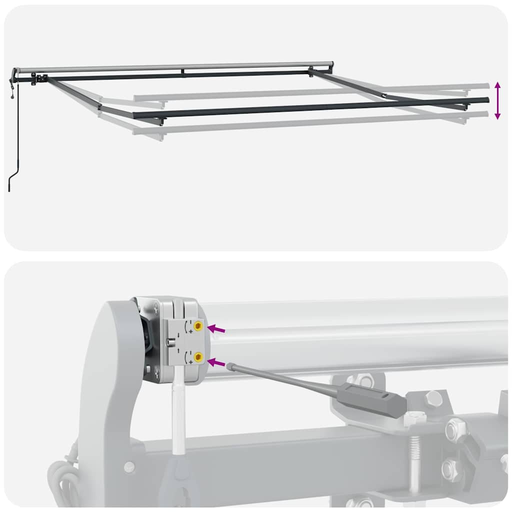 Markise Automatisch Anthrazit und Weiß 300x250 cm