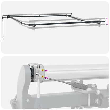 Markise Automatisch Anthrazit und Weiß 300x250 cm