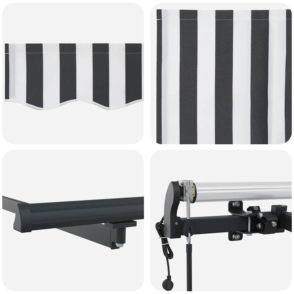 Markise Automatisch Anthrazit und Weiß 300x250 cm