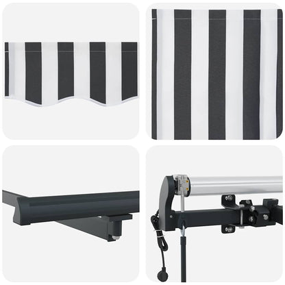 Markise Automatisch Anthrazit und Weiß 300x250 cm