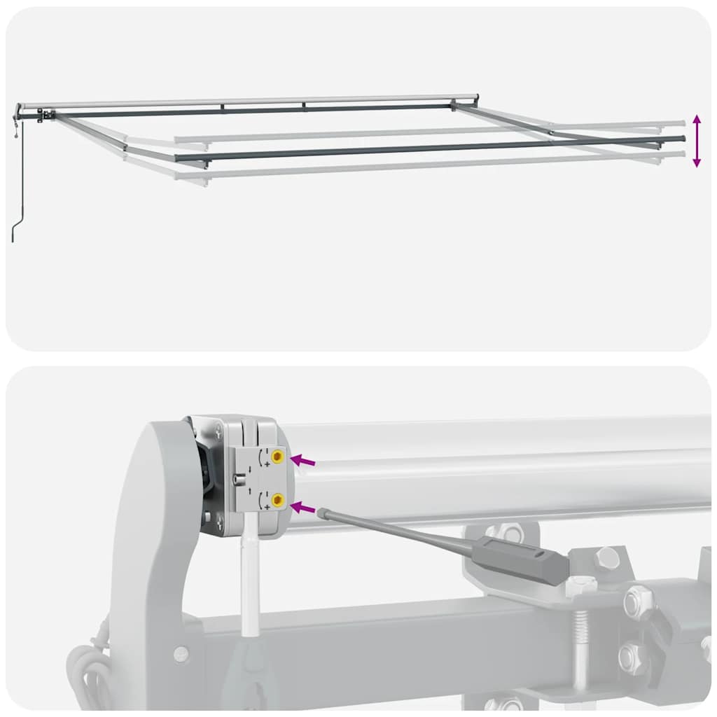 Markise Automatisch Anthrazit und Weiß 400x300 cm