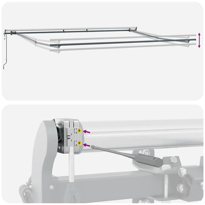 Markise Automatisch Anthrazit und Weiß 400x300 cm