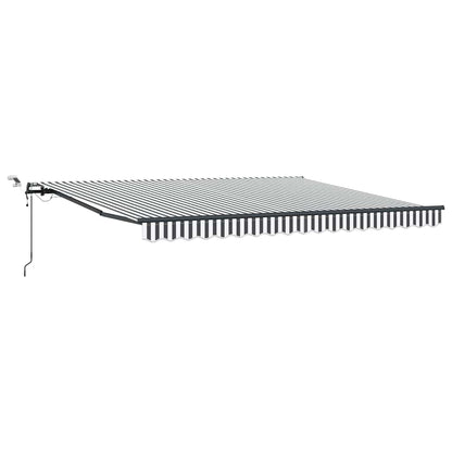 Markise Automatisch mit LEDs Anthrazit & Weiß 400x300 cm