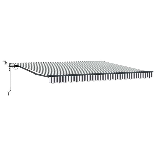 Markise Automatisch mit LEDs Anthrazit & Weiß 400x300 cm