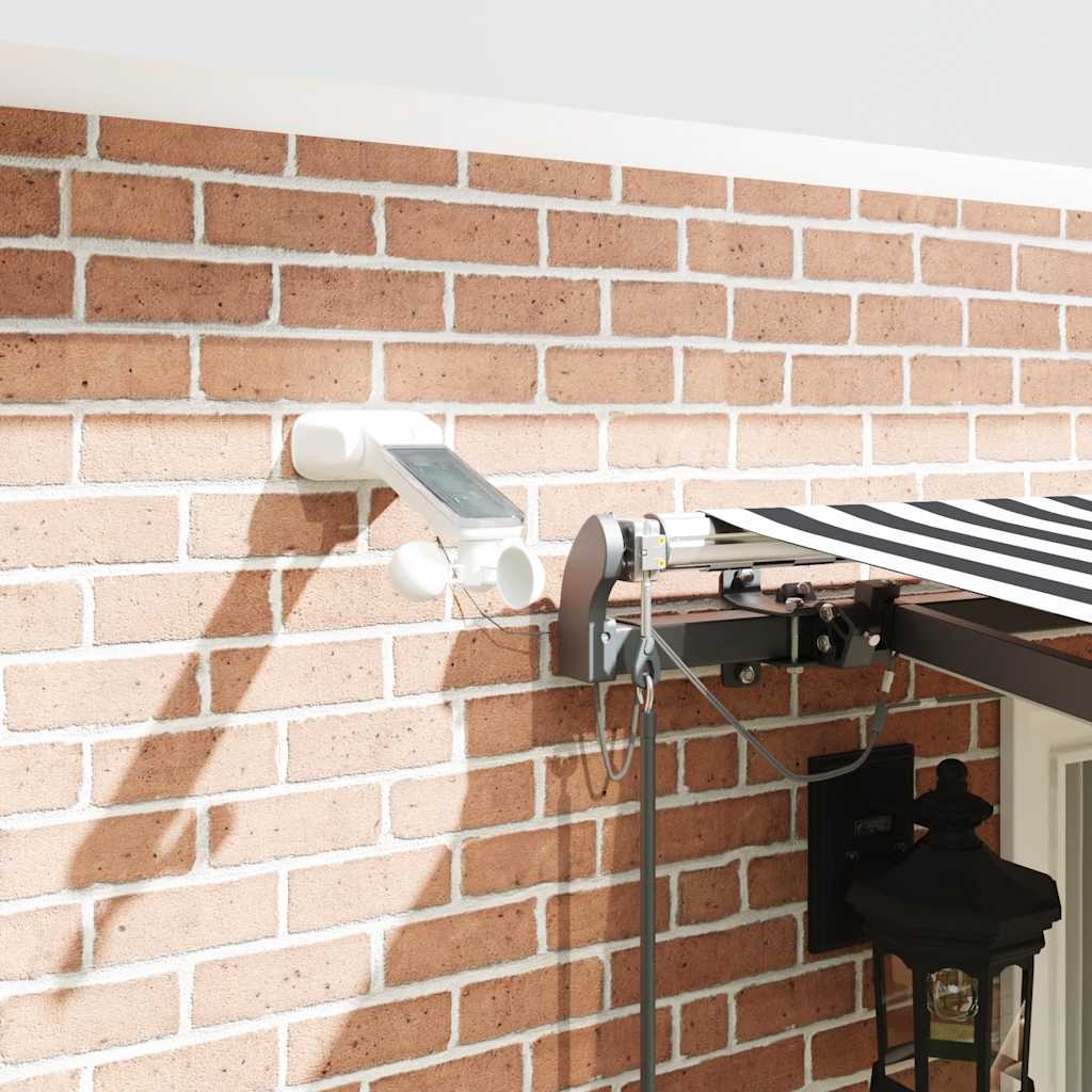 Markise Automatisch mit LEDs Anthrazit & Weiß 400x300 cm