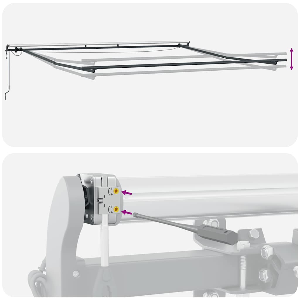 Markise Automatisch mit LEDs Anthrazit & Weiß 400x300 cm