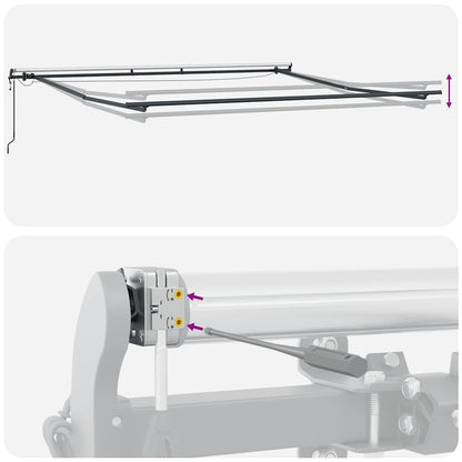Markise Automatisch mit LEDs Anthrazit & Weiß 400x300 cm