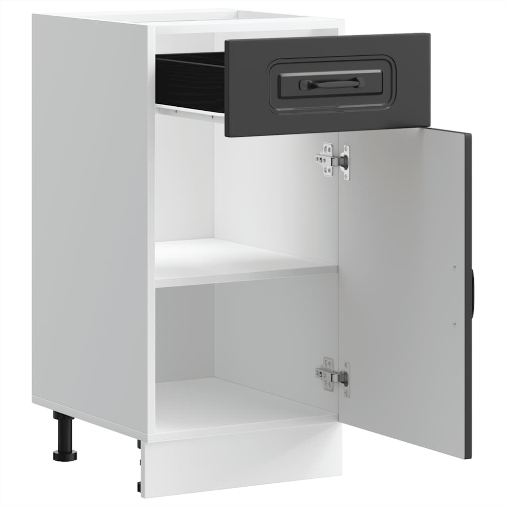 Küchenunterschrank Kalmar Schwarz Holzwerkstoff