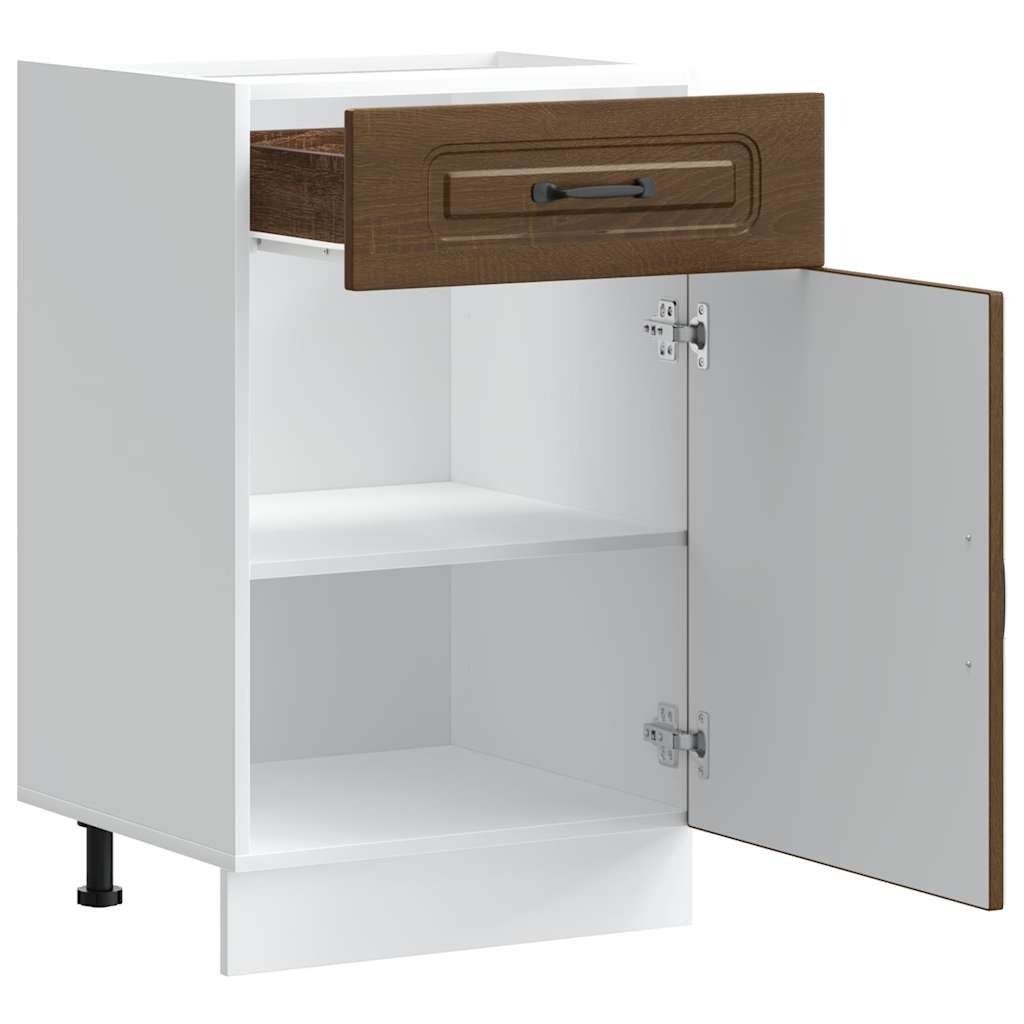 Küchenunterschrank Kalmar Braun Eichen-Optik Holzwerkstoff