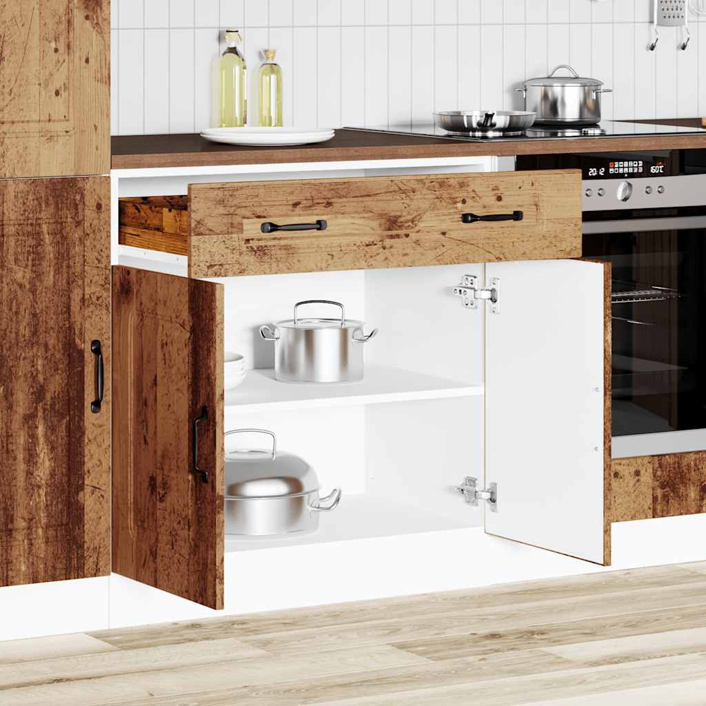 Küchenunterschrank Kalmar Altholz-Optik Holzwerkstoff