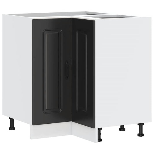 Küchen-Eckunterschrank Kalmar Schwarz Holzwerkstoff