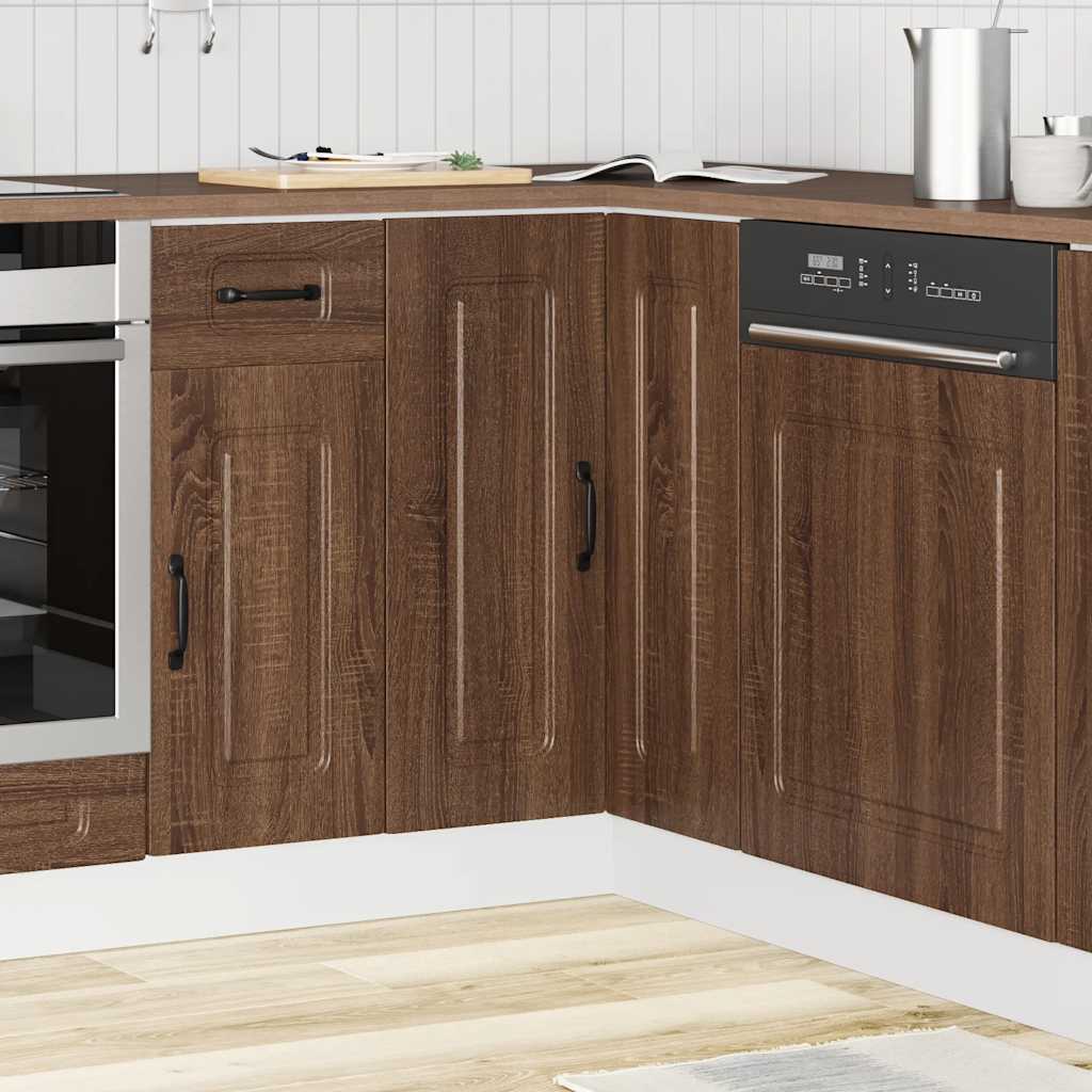 Küchen-Eckunterschrank Kalmar Braun Eichen-Optik Holzwerkstoff