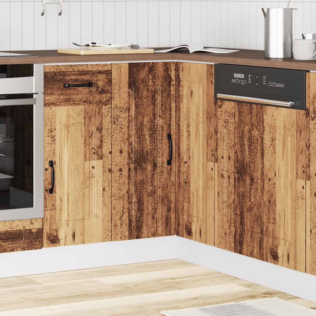 Küchen-Eckunterschrank Kalmar Altholz-Optik Holzwerkstoff