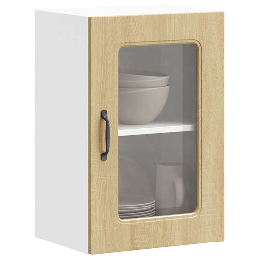 Küchen-Hängeschrank mit Glastür Kalmar Sonoma-Eiche Holzwerkstoff