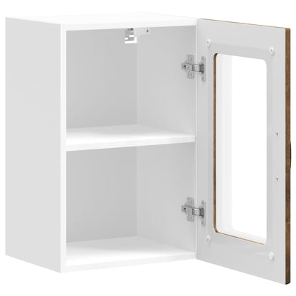 Küchen-Hängeschrank mit Glastür Kalmar Räuchereiche Holzwerkstoff