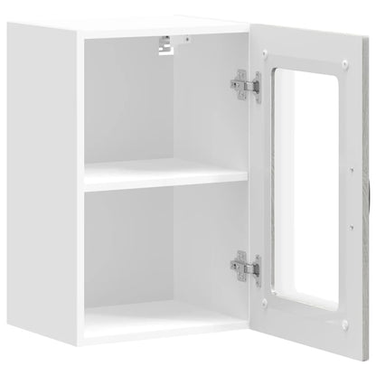 Küchen-Hängeschrank mit Glastür Kalmar Grau Sonoma Holzwerkstoff