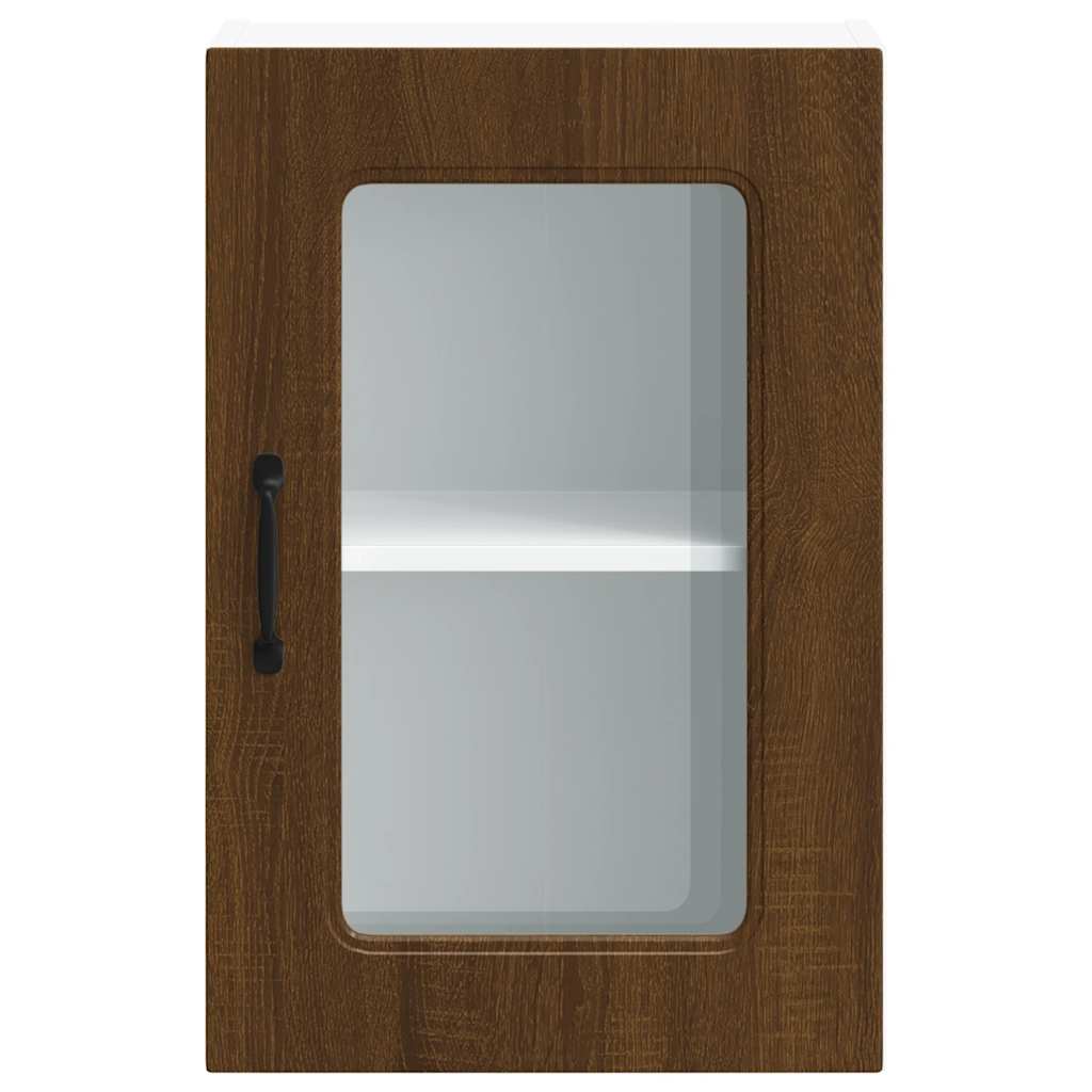 Küchen-Hängeschrank mit Glastür Kalmar Braun Eichen-Optik