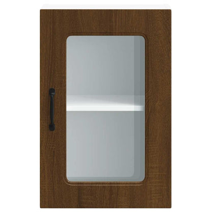 Küchen-Hängeschrank mit Glastür Kalmar Braun Eichen-Optik