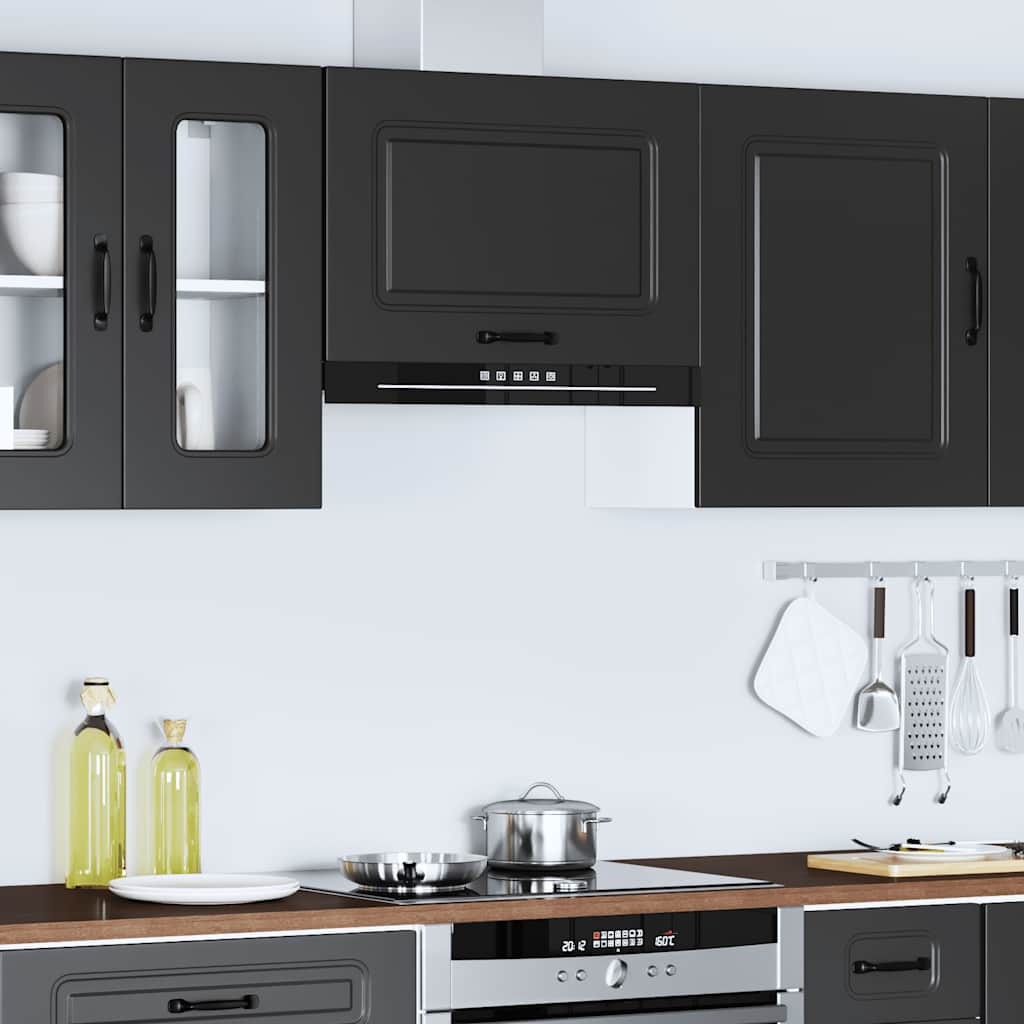 Küchen-Hängeschrank Kalmar Schwarz Holzwerkstoff