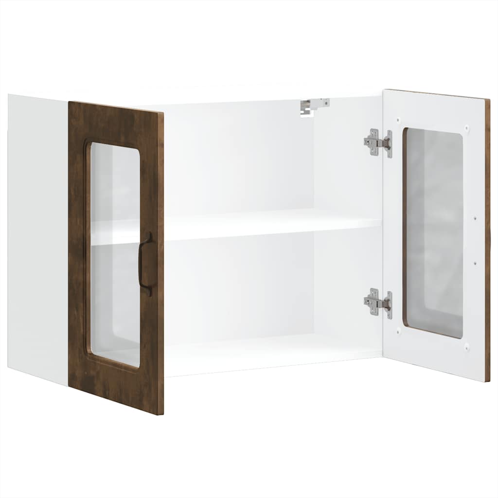 Küchen-Hängeschrank mit Glastür Kalmar Räuchereiche Holzwerkstoff