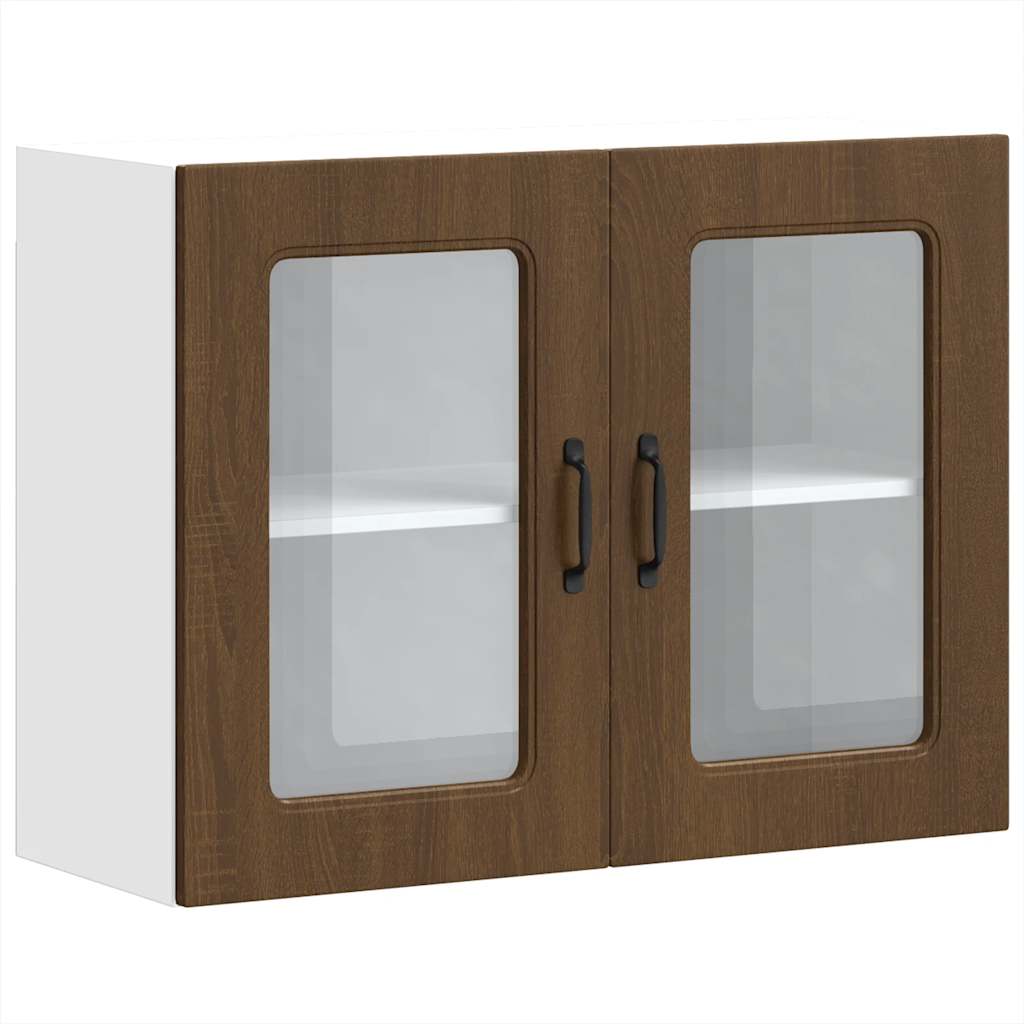 Køkken overskab med glaslåge Kalmar Brun Eg look