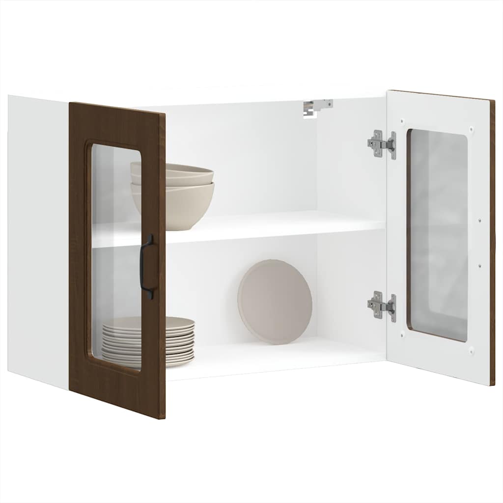 Køkken overskab med glaslåge Kalmar Brun Eg look