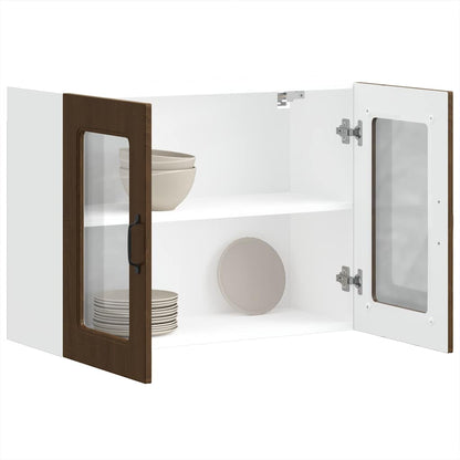 Køkken overskab med glaslåge Kalmar Brun Eg look