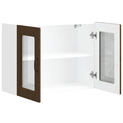 Køkken overskab med glaslåge Kalmar Brun Eg look