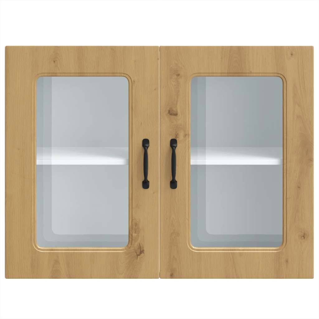 Küchen-Hängeschrank mit Glastür Kalmar Artisan-Eiche Holzwerkstoff