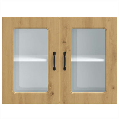 Küchen-Hängeschrank mit Glastür Kalmar Artisan-Eiche Holzwerkstoff
