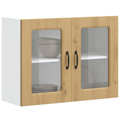 Küchen-Hängeschrank mit Glastür Kalmar Artisan-Eiche Holzwerkstoff