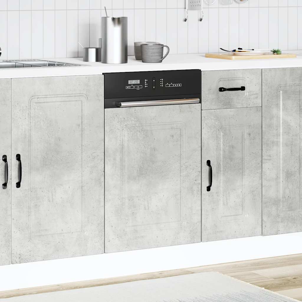 Opvaskemaskine panel Kalmar betongrå 45x1,5x67cm træmateriale