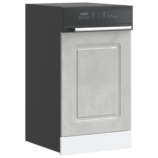 Opvaskemaskine panel Kalmar betongrå 45x1,5x67cm træmateriale