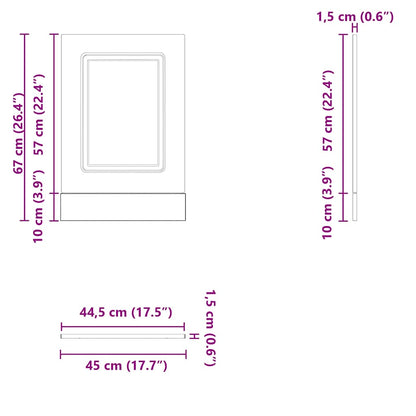 Opvaskemaskine panel Kalmar røget eg 45x1,5x67 cm