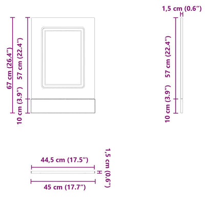 Geschirrspülerblende Kalmar Braun Eichen-Optik 45x1,5x67 cm