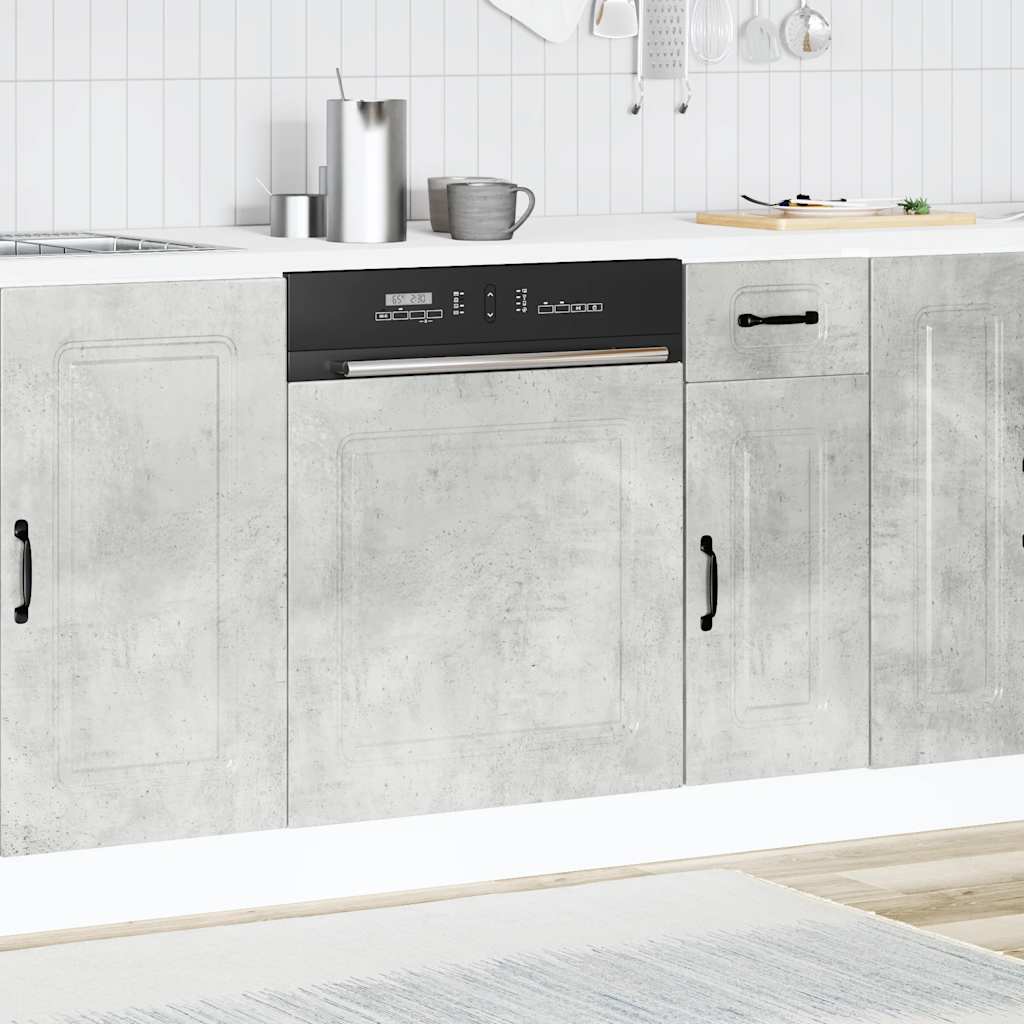 Opvaskemaskine panel Kalmar betongrå 60x1,5x67cm træmateriale