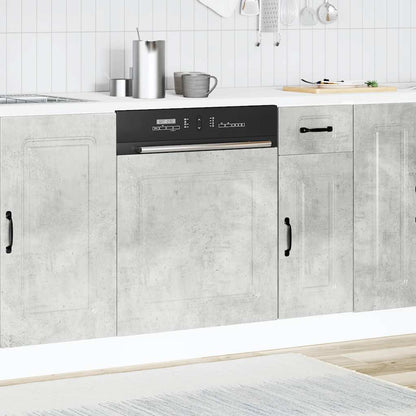 Opvaskemaskine panel Kalmar betongrå 60x1,5x67cm træmateriale